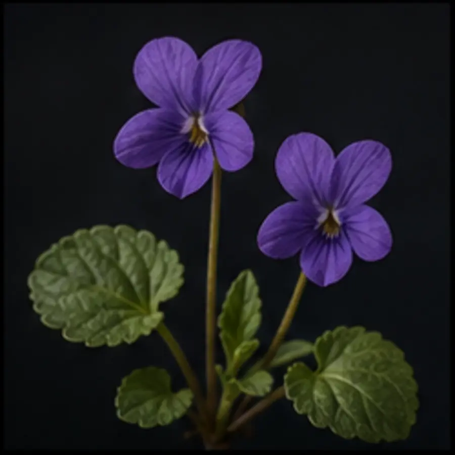 Violette a deux fleurs